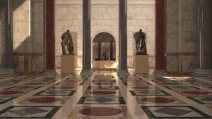 Ricostruzione in 3D degli ambienti con l'Ercole Farnese nelle terme di Caracalla @ Soprintendenza Speciale Archeologia Belle Arti Paesaggio di Roma