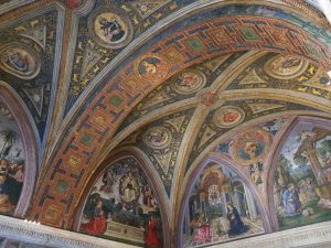 Pinturicchio Sala dei Misteri, soffitto, arcone e lunette, Appartamento Borgia