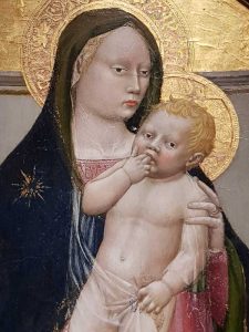 Masaccio, Trittico di San Giovenale, dettaglio della Madonna col Bambino